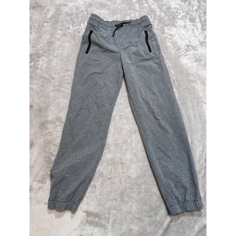 Cat & Jack Joggers Boys Size 12 Gray Lightweight Zip Pockets Drawstring EUC